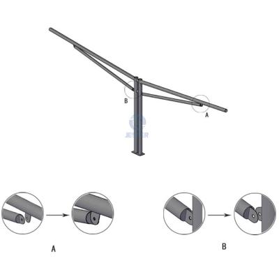 Sistema de montaje de garajes de cochera solar de acero galvanizado tipo Y