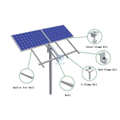 soporte de montaje en tierra de un solo polo de matriz de paneles solares